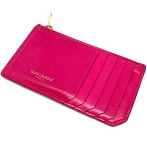 Saint Laurent pink leather Coin Wallet Case Fraent zip